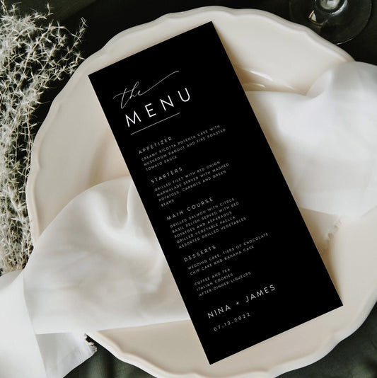 Nina MODERN Wedding Menu Template