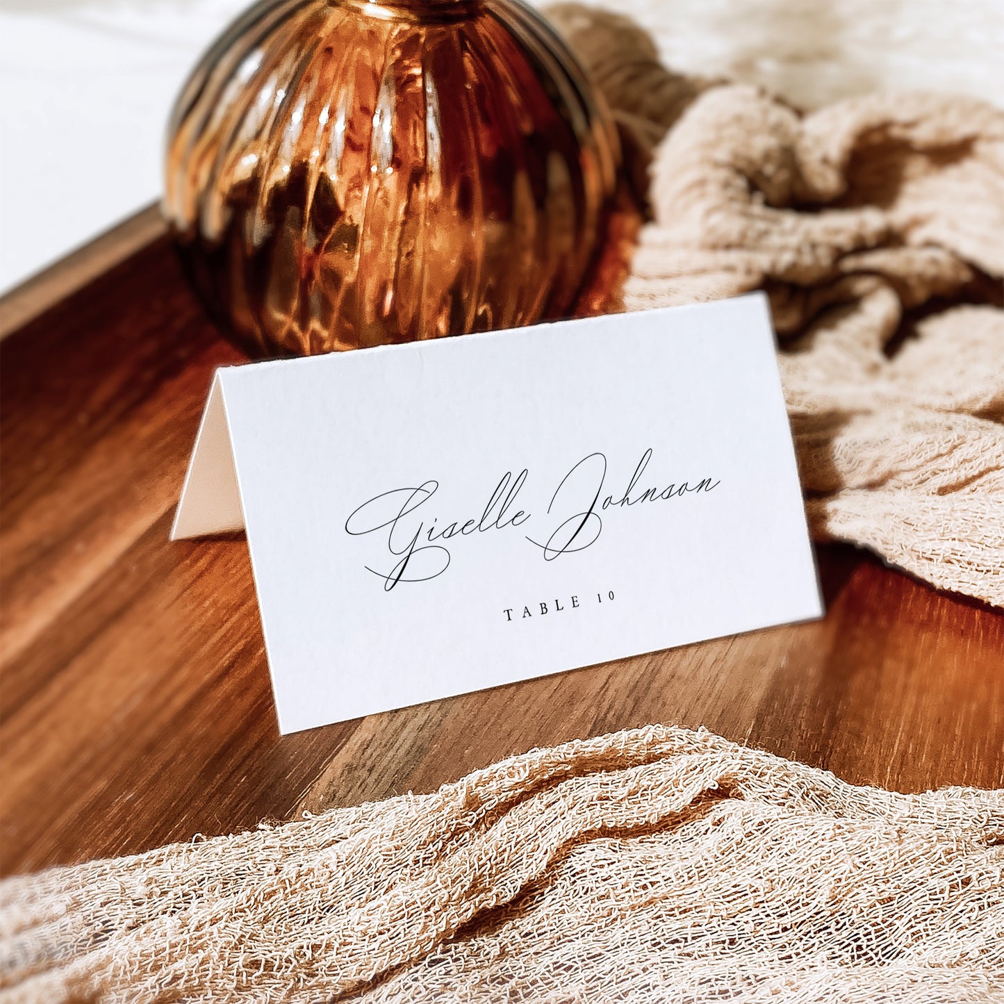 Giselle CALLIGRAPHY Wedding Place Cards Template