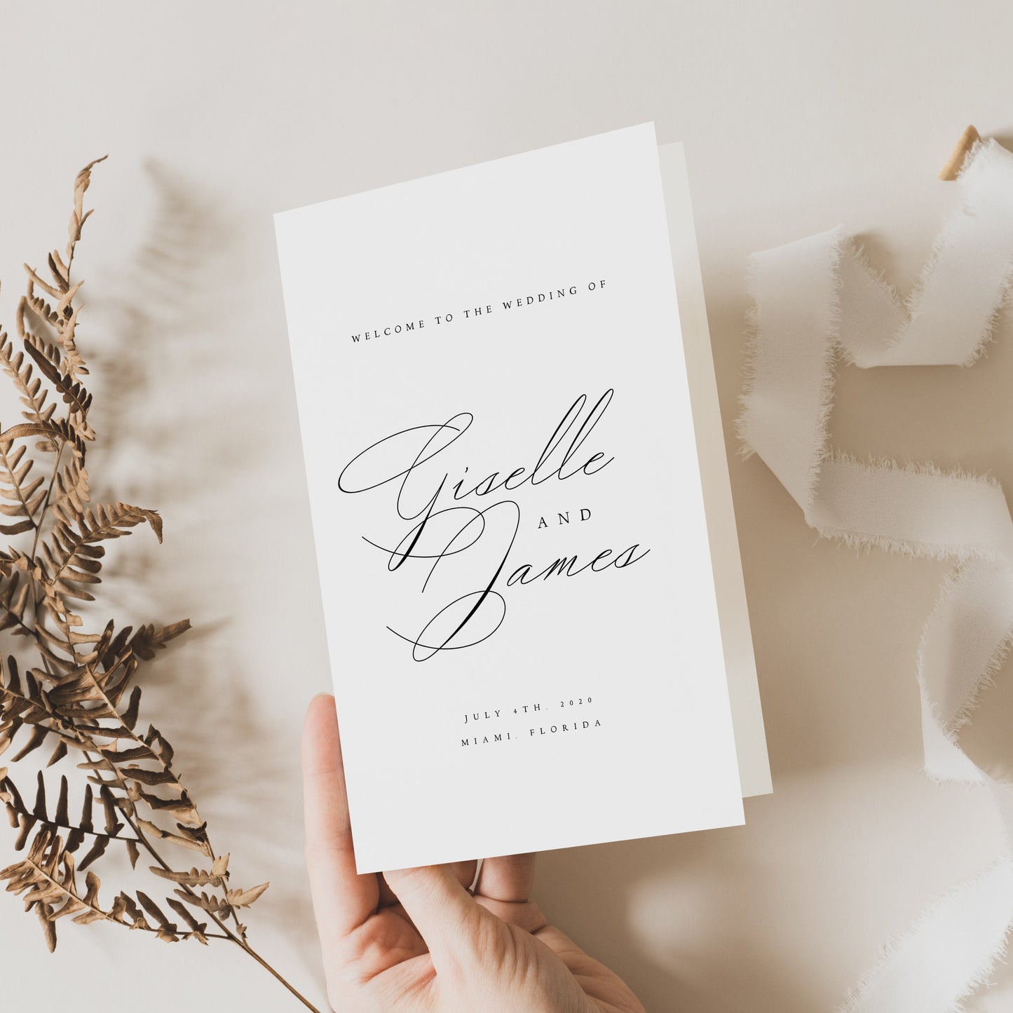 Giselle Elegant Wedding Program Template