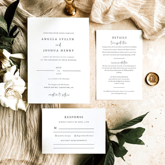 Angela Modern Wedding Invitation Suite Template