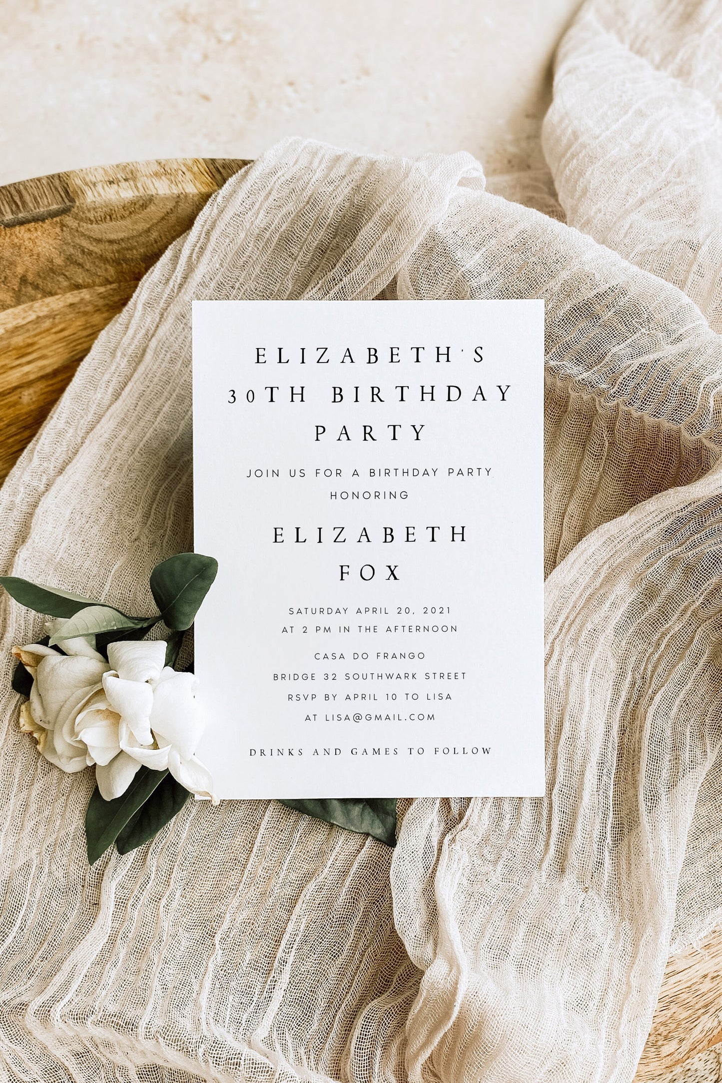 Elizabeth Birthday Invitation Template