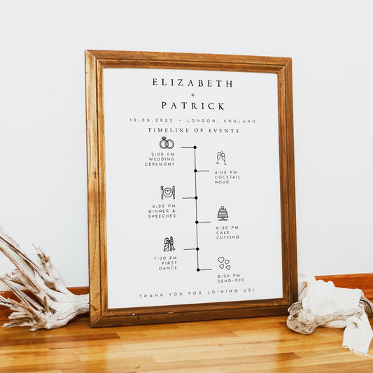 Elizabeth Wedding Timeline Sign Template