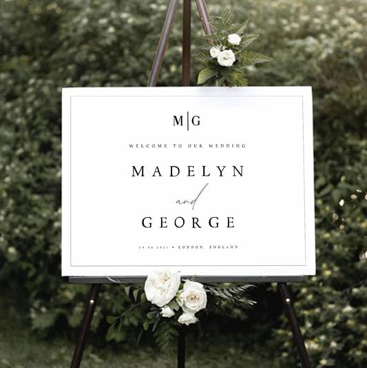 Madelyn Minimalist Wedding Welcome Sign Template