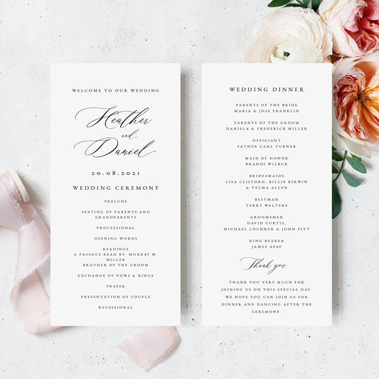 Heather Wedding Program Template