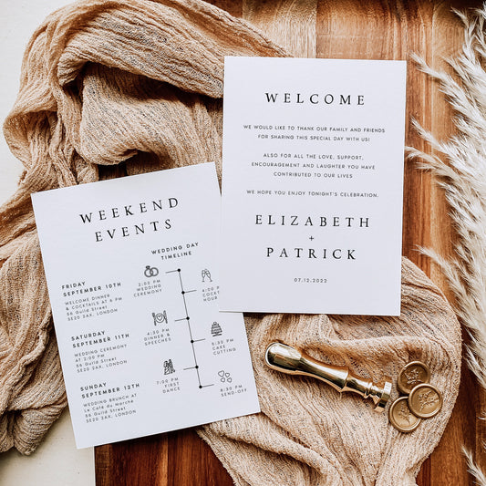 Elizabeth Elegant Wedding Itinerary Template Download