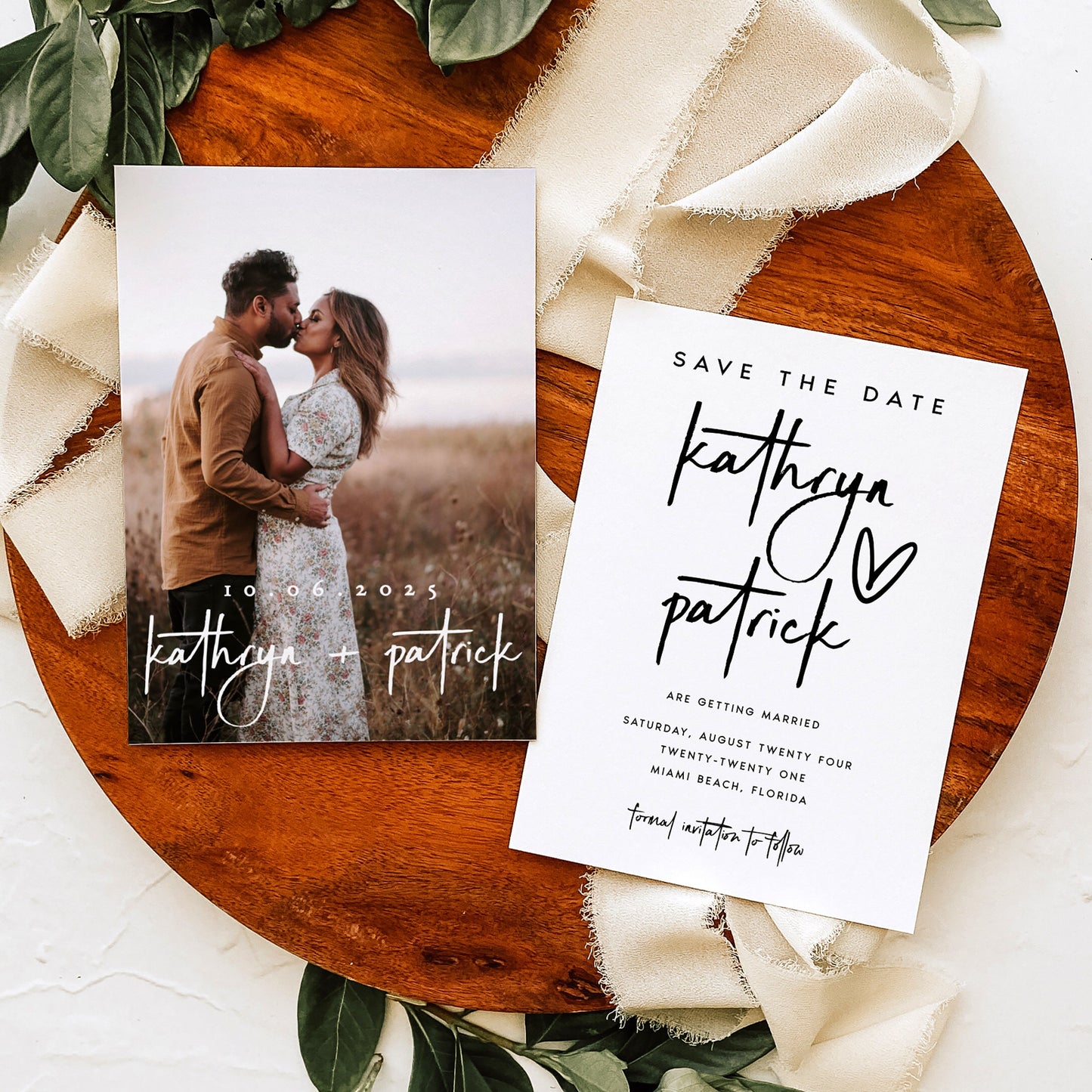 Kathryn Double-Sided Photo Save the Date Template