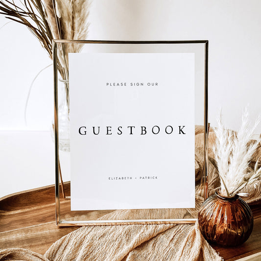 Elizabeth Minimalist Guestbook Wedding Sign