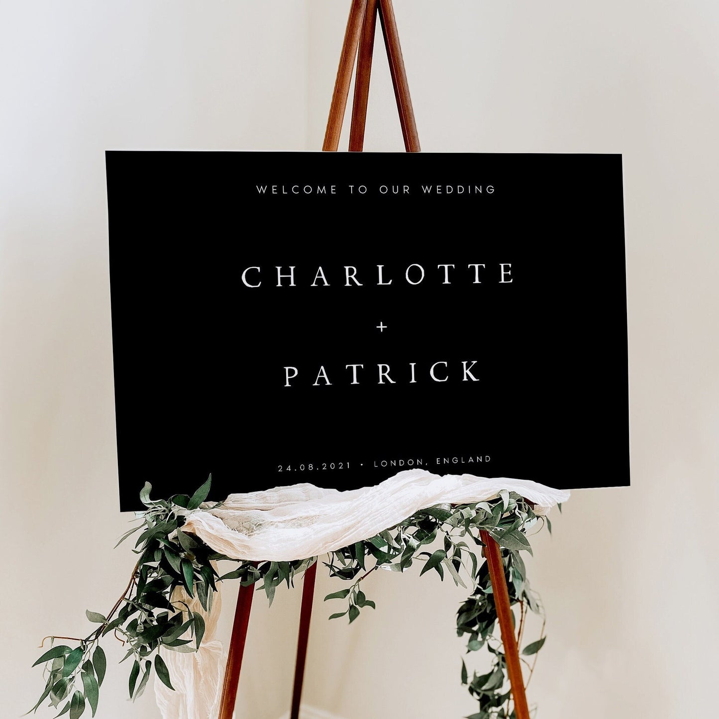 Charlotte Modern Wedding Welcome Sign