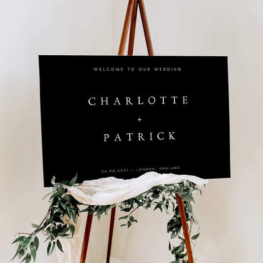 Charlotte Modern Wedding Welcome Sign