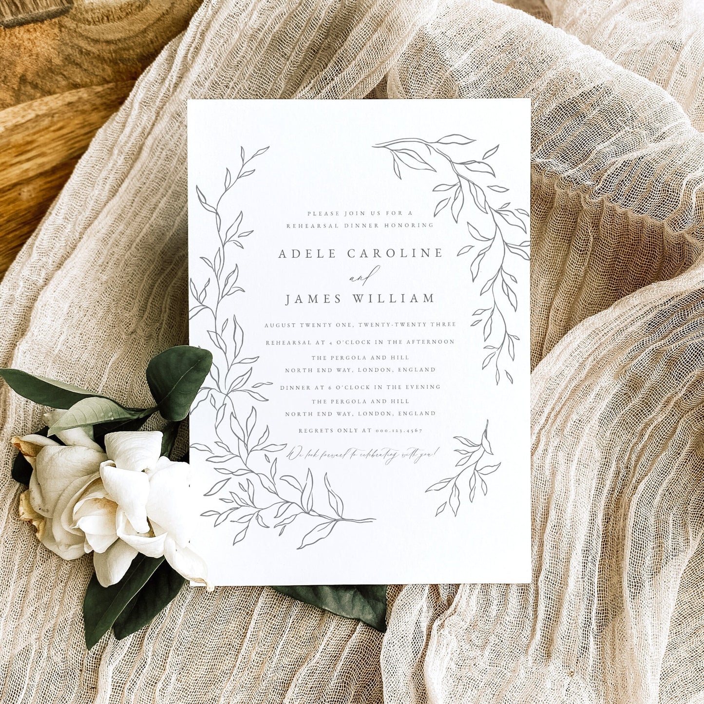 Adele Botanical Wedding REHEARSAL Template