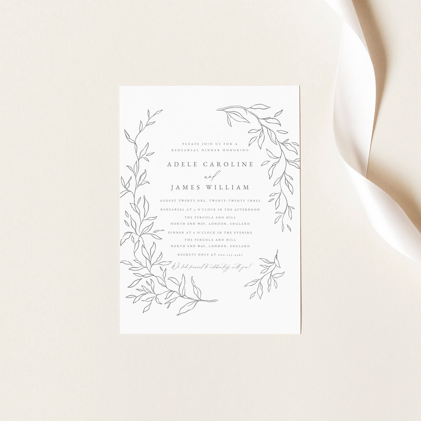 Adele Botanical Wedding REHEARSAL Template