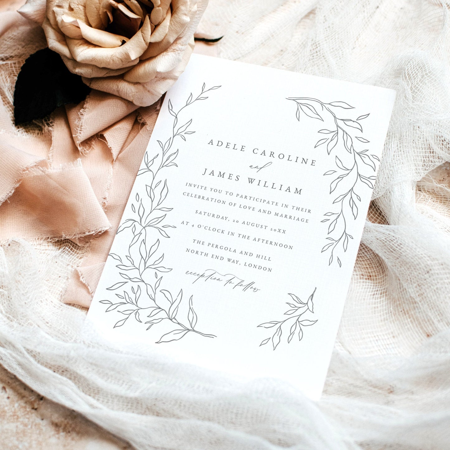 Adele Botanical Wedding Invitation Template