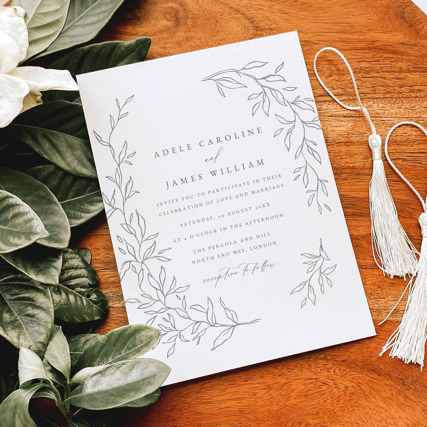 Adele Botanical Wedding Invitation Template