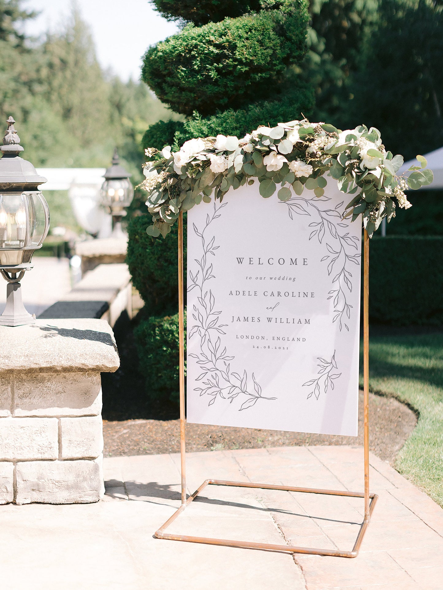 Adele Botanical Wedding Welcome Sign