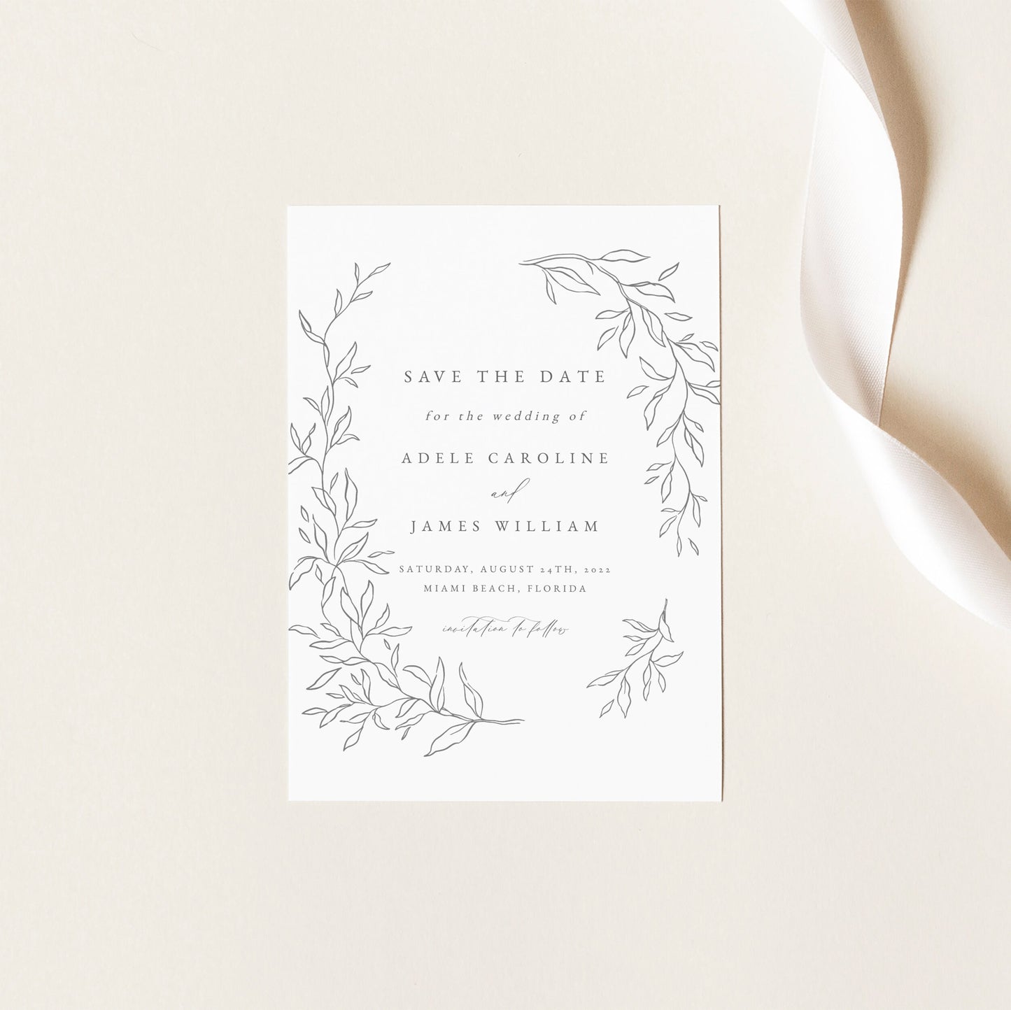 Adele Botanical Save the Date Invitation Template