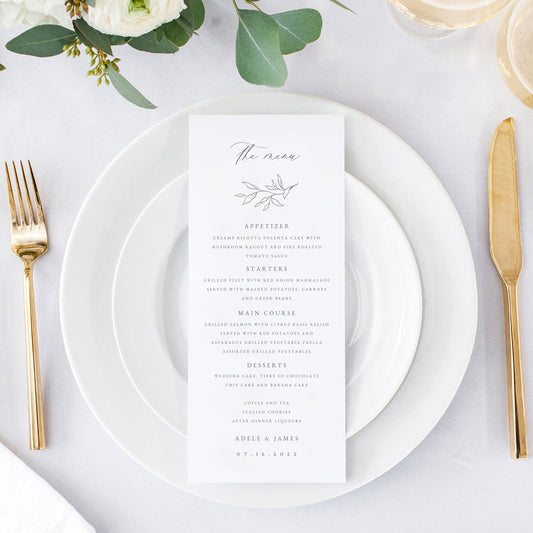 Adele Botanical Wedding Menu Template