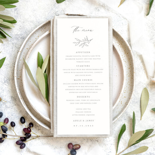 Adele Elegant Wedding Menu Template