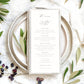 Adele Botanical Wedding Menu Template