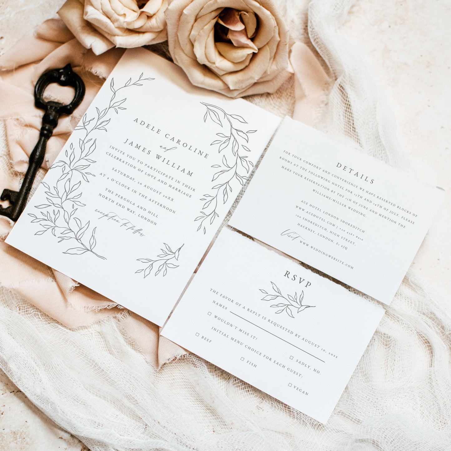 Adele Elegant Wedding Invitation Template