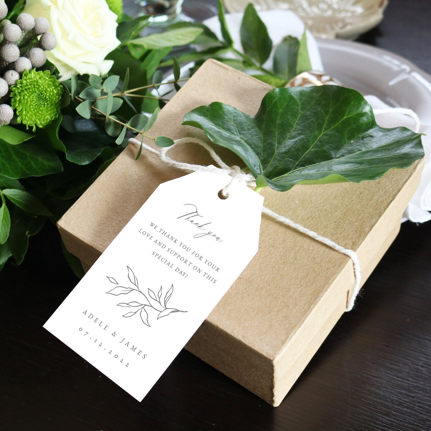 Adele Elegant Wedding Favor Tag Template