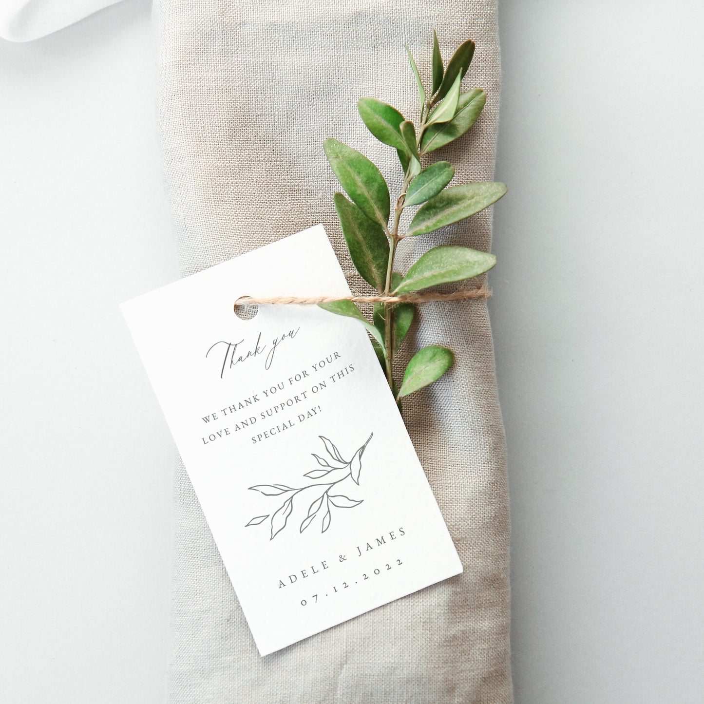 Adele Elegant Wedding Favor Tag Template