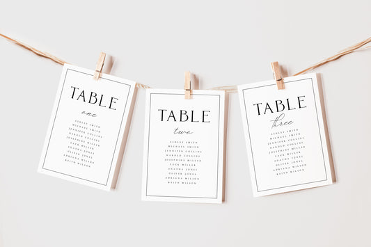 Diane Classic Wedding Seating Chart Template