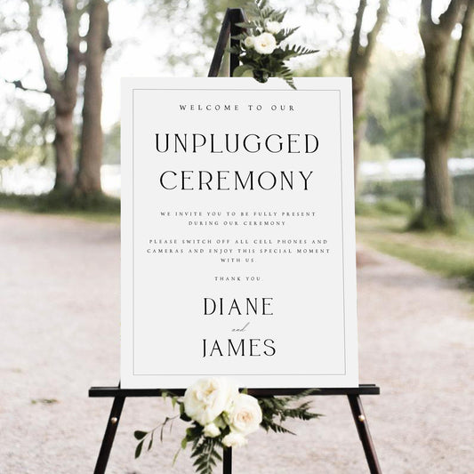 Diane Unplugged Ceremony Sign Template