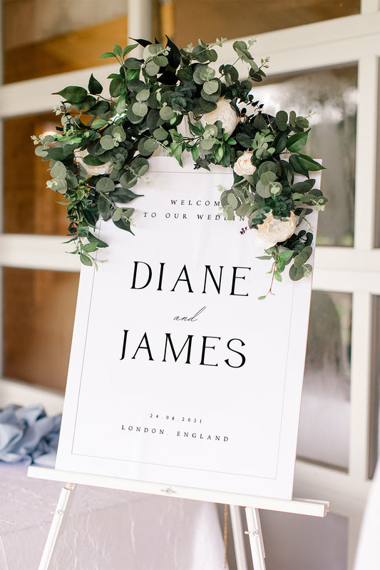 Diane Minimalist Wedding Welcome Sign Template