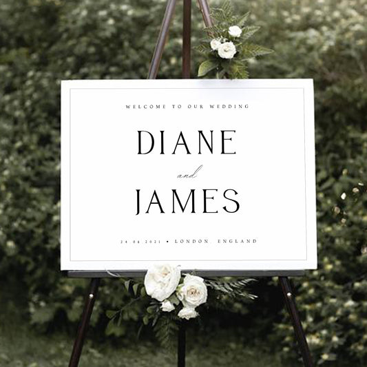 Diane Wedding Welcome Sign Template