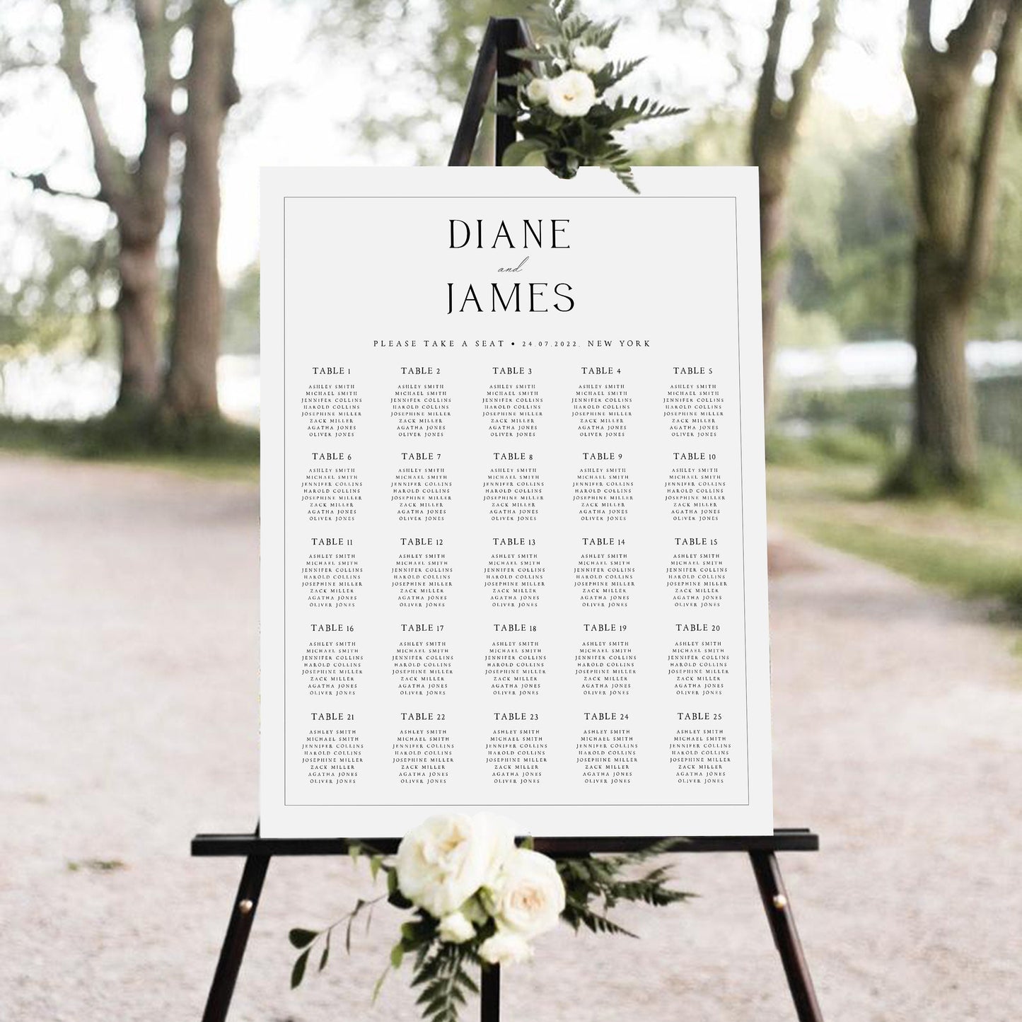 Diane Wedding Seating Chart Template