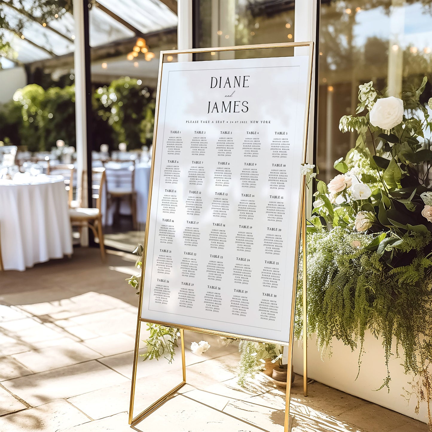 Diane Wedding Seating Chart Template