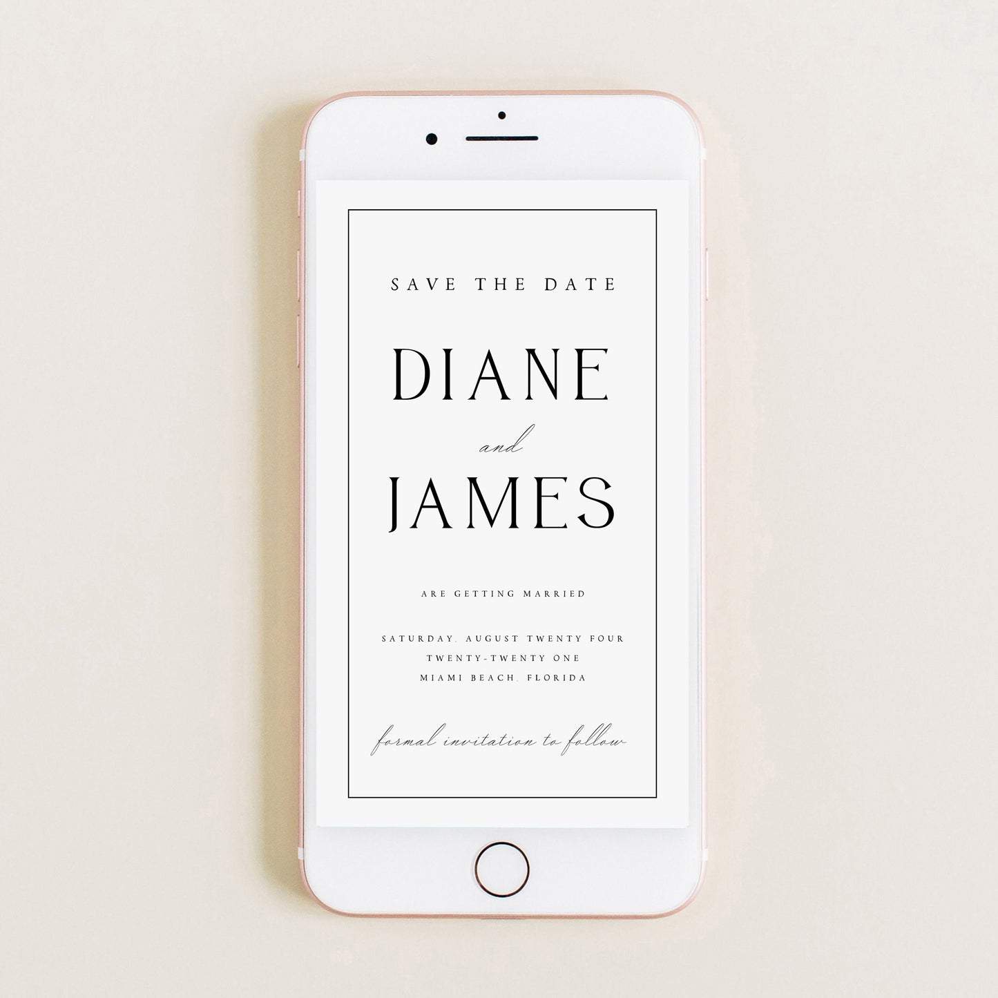 Diane Classic Save the Date E-invite Template