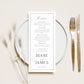 Diane Printable Wedding Menu Template