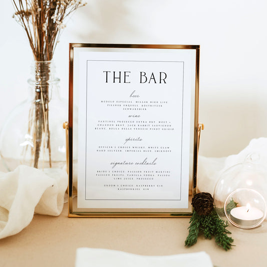 Diane Elegant Bar Sign Template