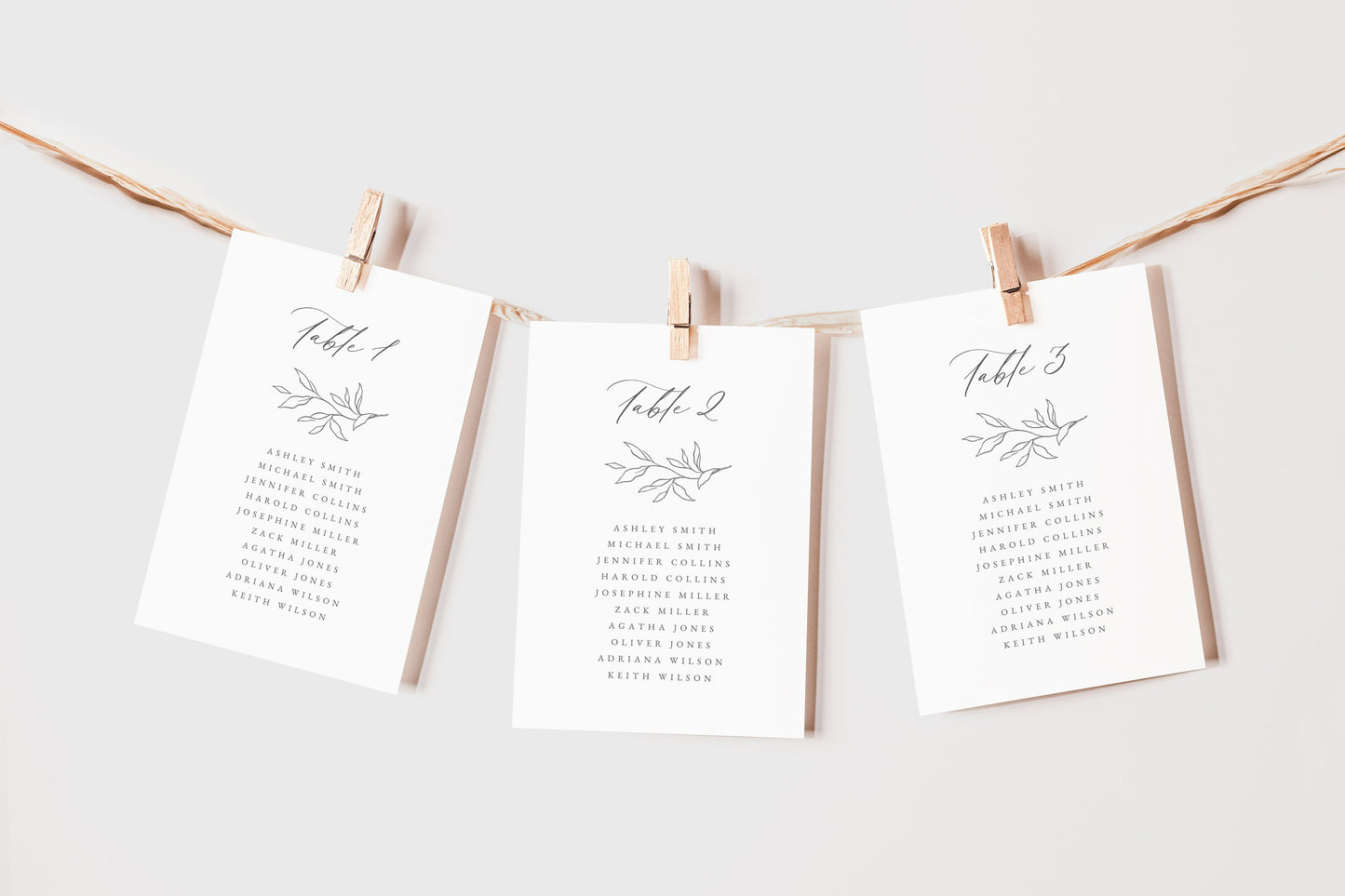 Adele Botanical Wedding Seating Card Template