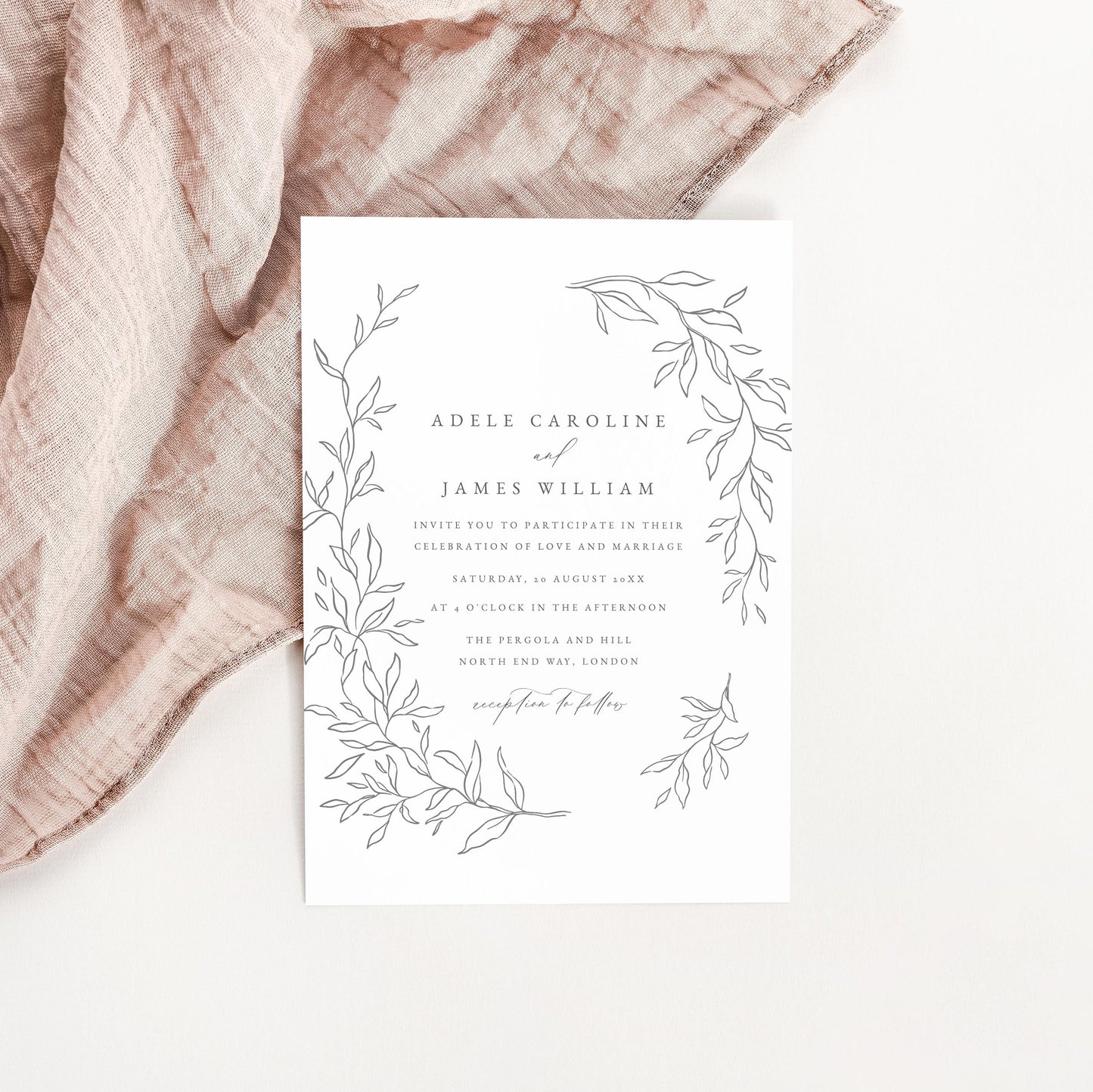 Adele Botanical Wedding Invitation Template