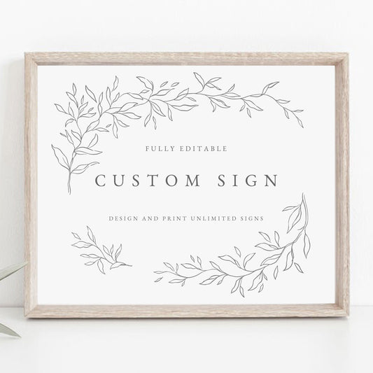 Adele Botanical Custom Sign Template