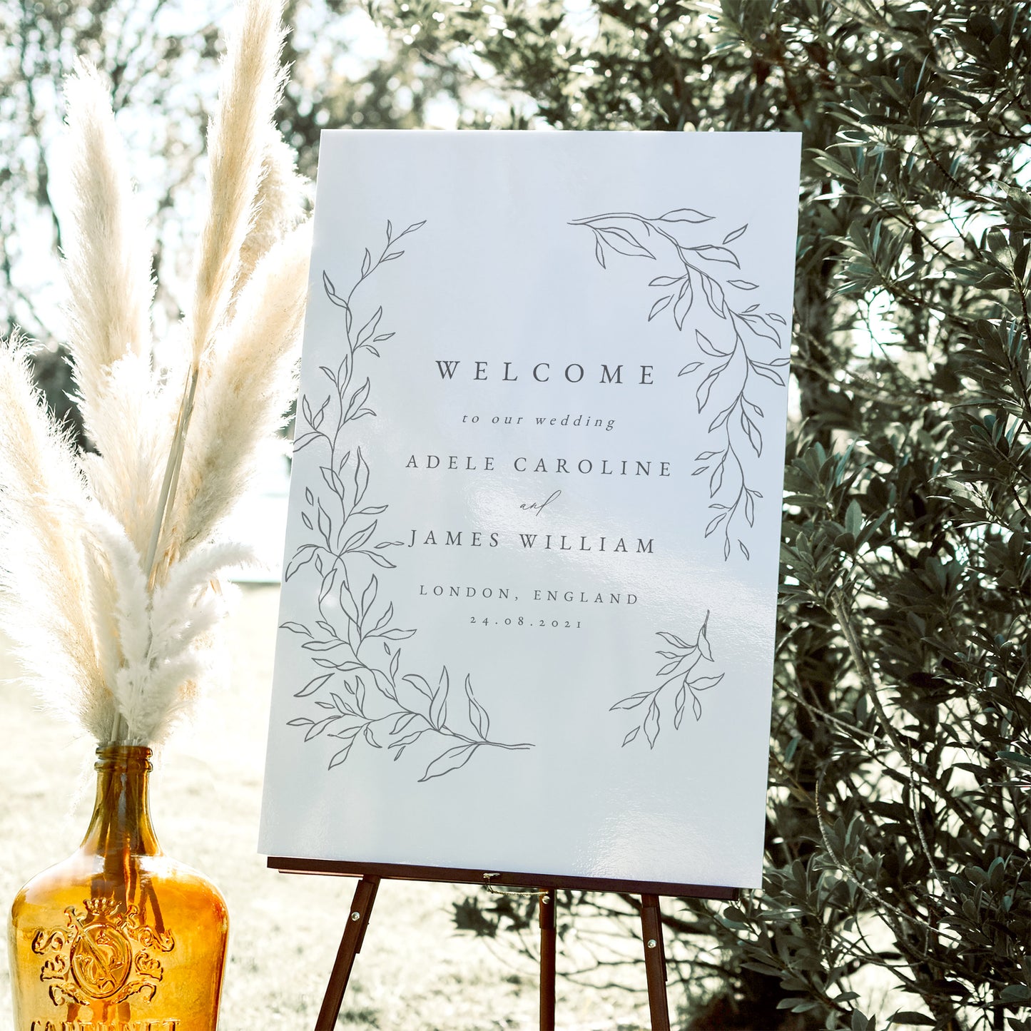 Adele Botanical Wedding Welcome Sign