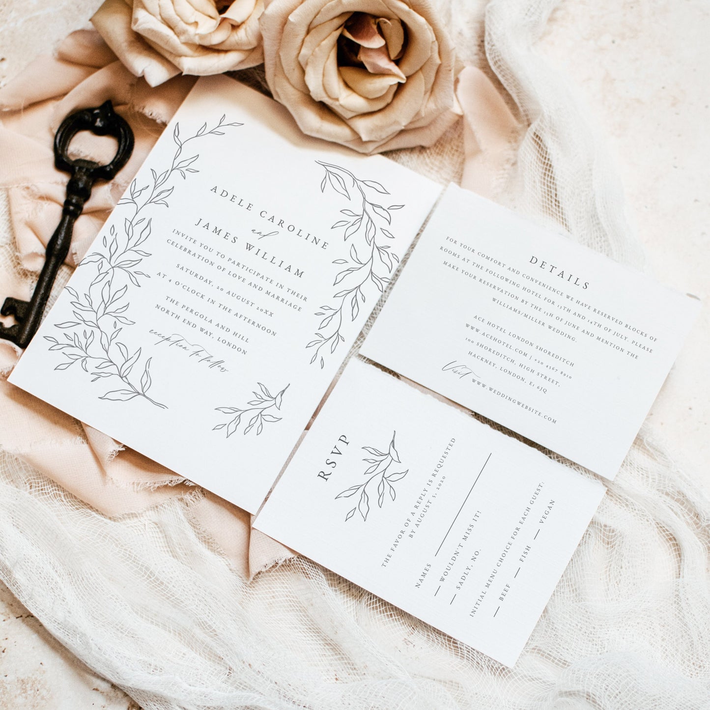 Adele Botanical Wedding Invitation