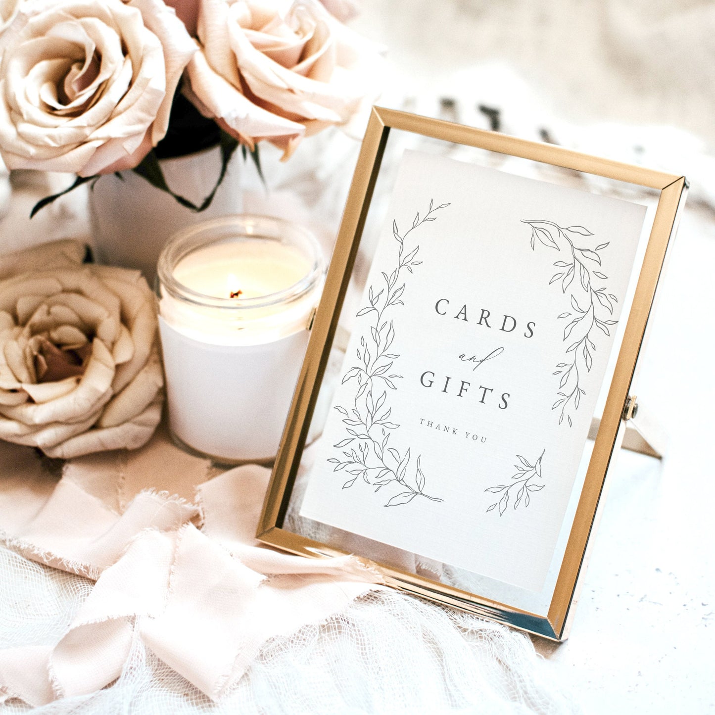 Adele Elegant Cards and Gifts Sign Template