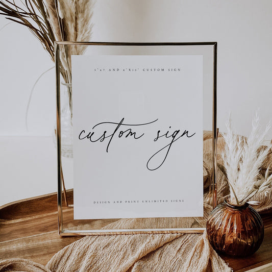 Quentin Minimalist Wedding Sign 5x7 and 8x10