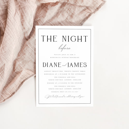 Diane Minimal Wedding REHEARSAL Template