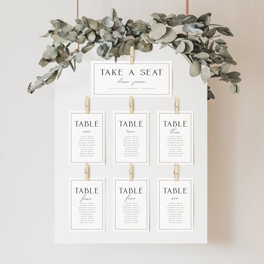 Diane Elegant Wedding Seating Chart Template