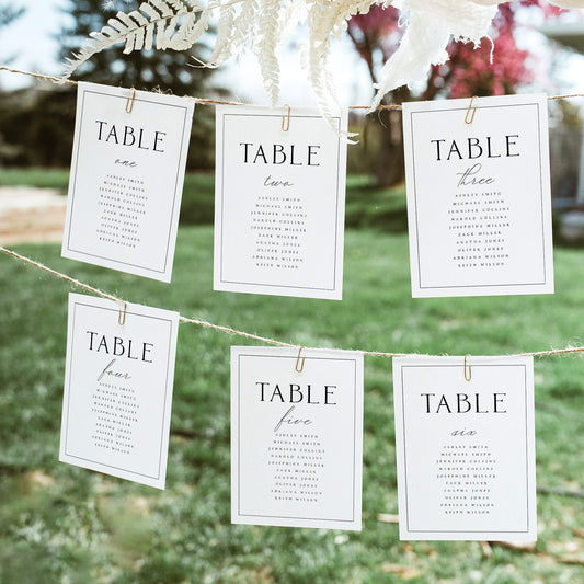 Diane Vintage Wedding Seating Chart Template