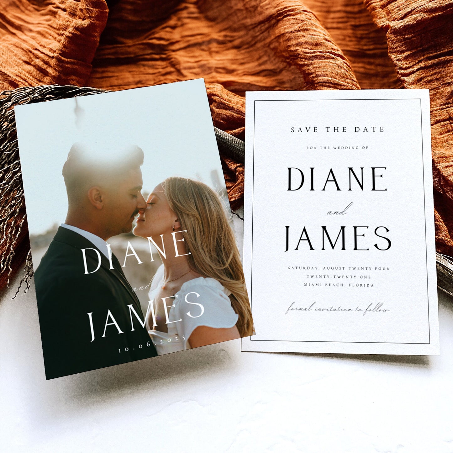 Diane Elegant Photo Save the Date Template