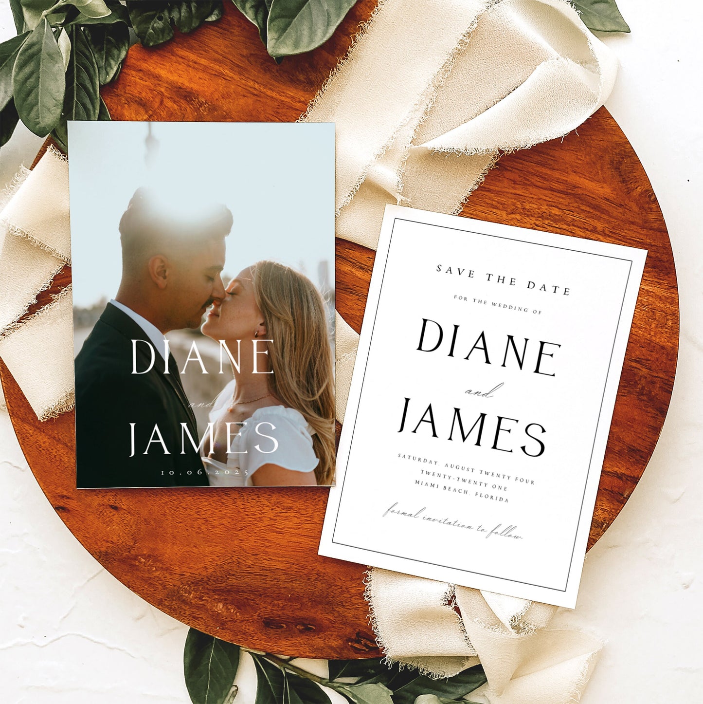 Diane Elegant Photo Save the Date Template