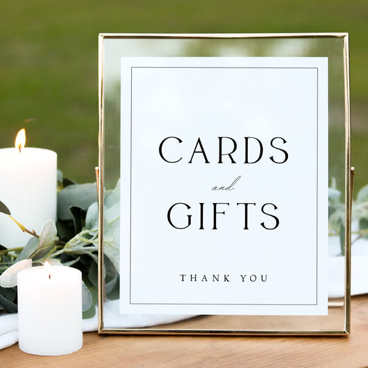 Diane Minimal Cards and Gifts Sign Template