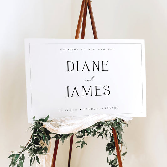 Diane Classic Wedding Welcome Sign Template