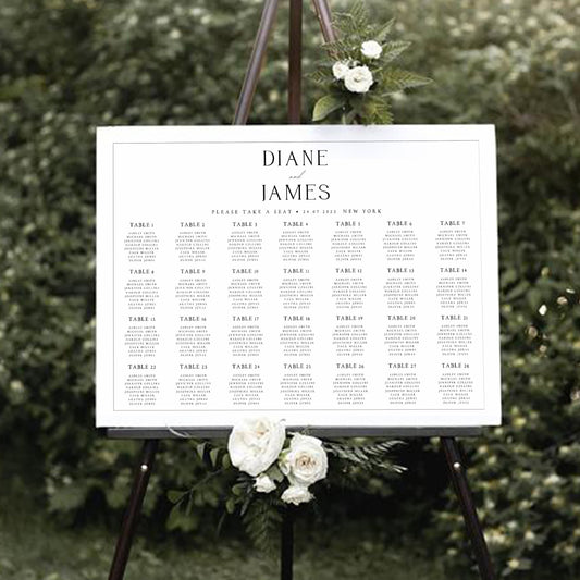 Diane Classic Wedding Seating Chart Template