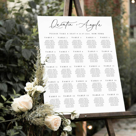 Quentin Modern Wedding Seating Chart